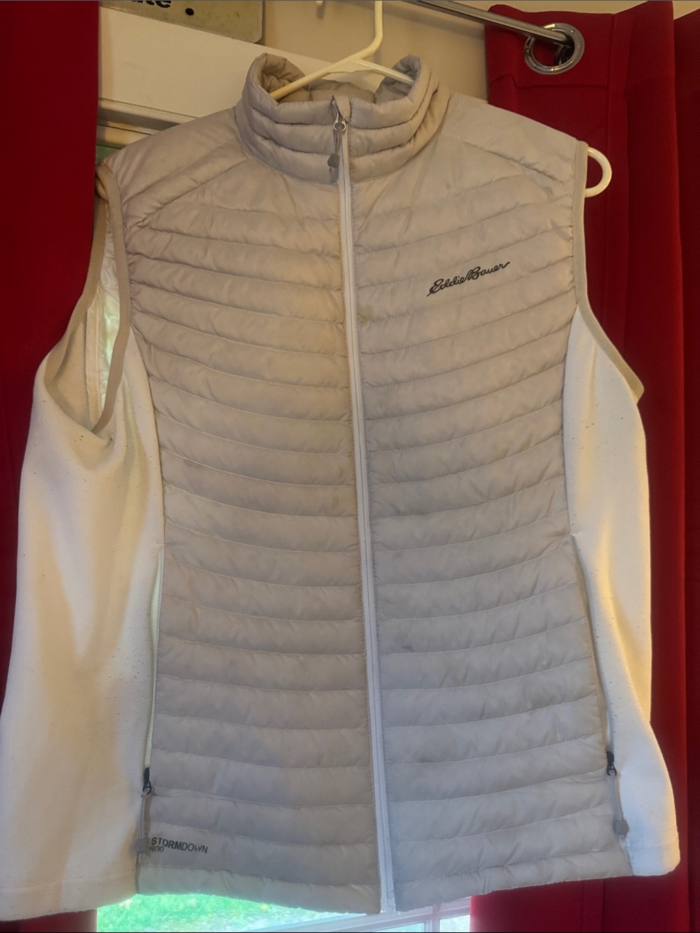 Eddie Bauer Women's Light Gray Quilted Insulated Vest